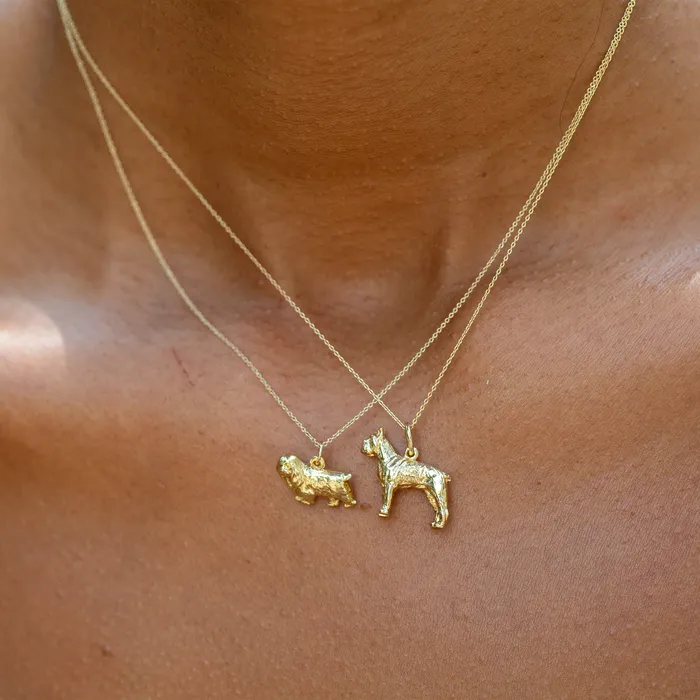 Vintage Earrings Boxer 14k Gold Dog Charm