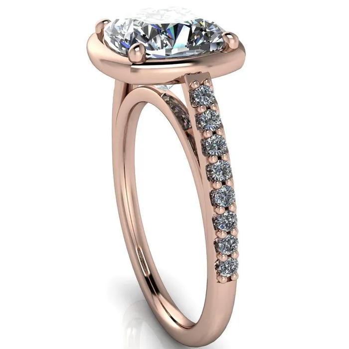 Fire Brilliance Rings Chantel Cushion Center Stone 4 Prong Illusion Setting Engagement Ring