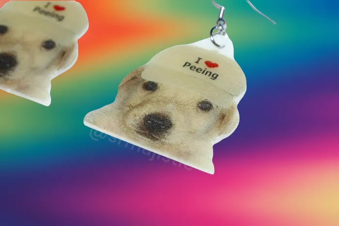 Earrings READY TO SHIP I Heart Peeing Jotchua Dog Funny Handmade Earrings Sam Makes Things
