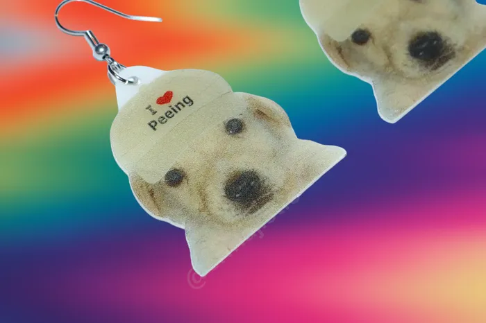 Earrings READY TO SHIP I Heart Peeing Jotchua Dog Funny Handmade Earrings Sam Makes Things