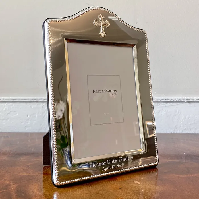 Necklaces Reed Barton Silver Plated Abbey Cross Picture Frame 5x7