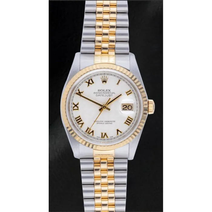 HarryChadEntcom Rings Rolex Datejust Year 2002 White Roman Dial 36 mm Two Tone Watch HarryChadEntcom Rings Rolex Datejust Year 2002 White Roman Dial 36 mm Two Tone Watch