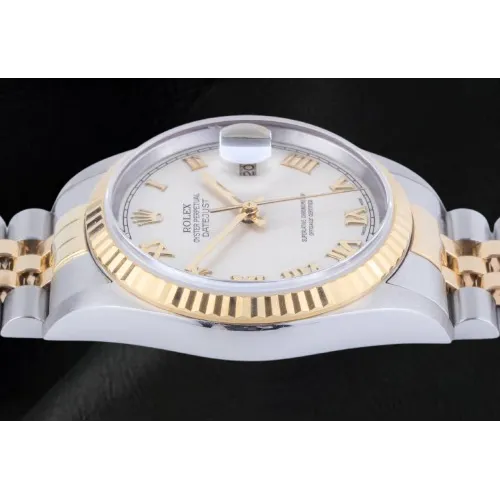 HarryChadEntcom Rings Rolex Datejust Year 2002 White Roman Dial 36 mm Two Tone Watch HarryChadEntcom Rings Rolex Datejust Year 2002 White Roman Dial 36 mm Two Tone Watch