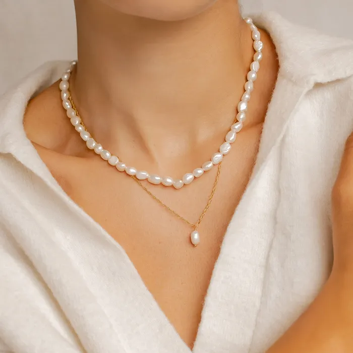 Necklaces Hey Happiness Grace Pearl Necklace Sterling Silver Gold Necklaces Hey Happiness Grace Pearl Necklace Sterling Silver Gold