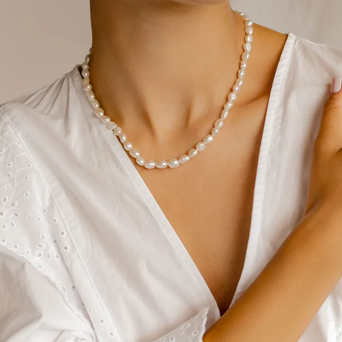 Necklaces Hey Happiness Grace Pearl Necklace Sterling Silver Gold Necklaces Hey Happiness Grace Pearl Necklace Sterling Silver Gold