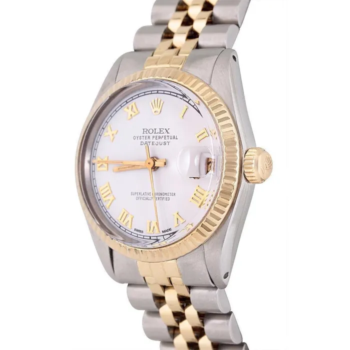 Rings Rolex Datejust Midsize Watch Roman Dial Fluted Bezel Two Tone Jubile GB Rings Rolex Datejust Midsize Watch Roman Dial Fluted Bezel Two Tone Jubile GB