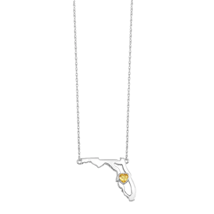 14K Citrine Heart in Florida Necklace Gems One Necklaces