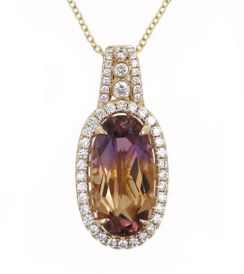 Ametrine and Diamond Fashion Pendant Shop IDC estore Necklaces