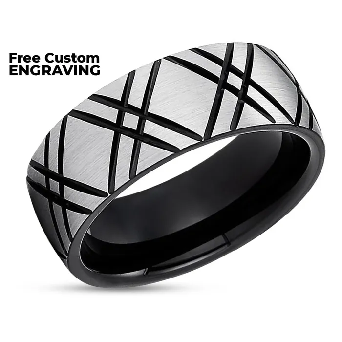 Black Tungsten Wedding Band Gray Tungsten Ring Tungsten Carbide Ring 8mm Ring Clean Casting Jewelry Rings