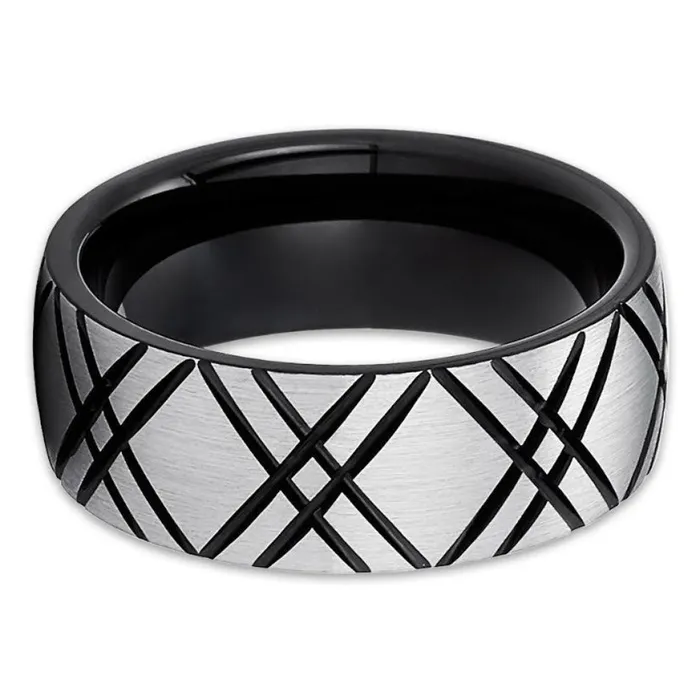 Black Tungsten Wedding Band Gray Tungsten Ring Tungsten Carbide Ring 8mm Ring Clean Casting Jewelry Rings