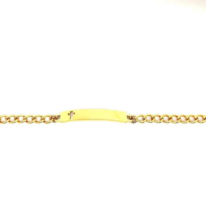 Childrens ID Bracelet with Cut Out Cross Plaque Speidel Bracelets