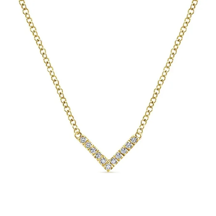 Gabriel Co Lusso Yellow Gold Necklace 005 CTW International Diamond Center Necklaces Gabriel Co Lusso Yellow Gold Necklace 005 CTW International Diamond Center Necklaces