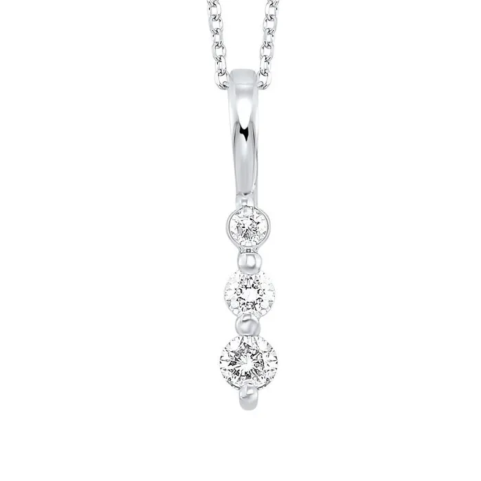 Gems One Necklaces 3 Stone Diamond Necklace 12 CTW
