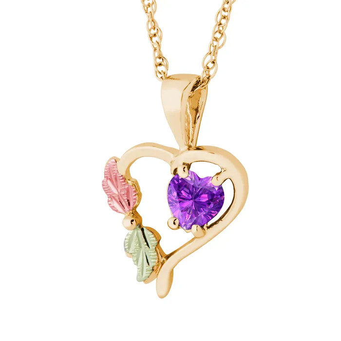 Landstroms Black Hills Gold June Heart Birthstone Pendant TR Jewelry Concepts Necklaces