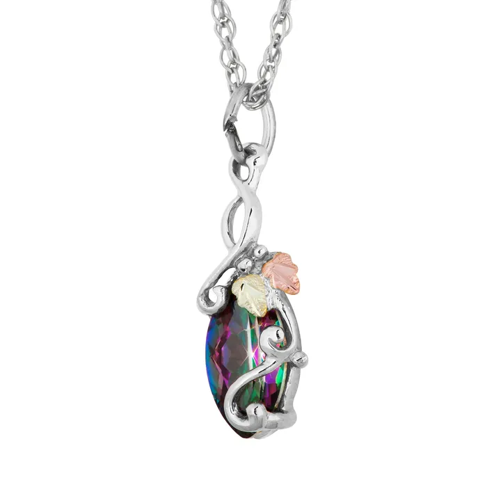Landstroms Black Hills Gold Silver Vine Mystic Fire Topaz Pendant TR Jewelry Concepts Necklaces