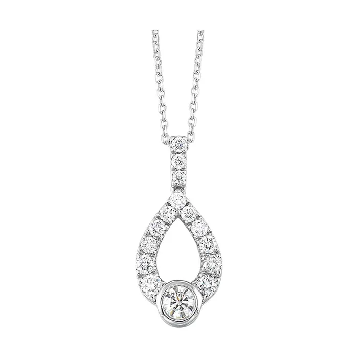 Necklaces International Diamond Center 14K White Gold Diamond Pendant Choose Your Carat Weight