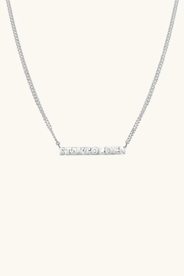 Necklaces Sierra Winter Jewelry Stay Golden Script Necklace