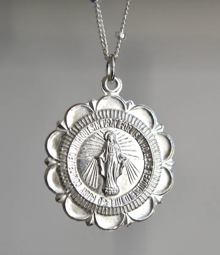 Necklaces TheLittleCatholic Miraculous Medal Necklace in Silver