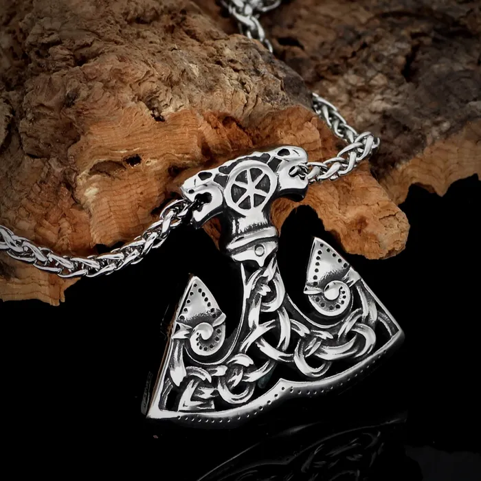 Necklaces Thors Hammer Necklace Knotted Wolves Pattern AE