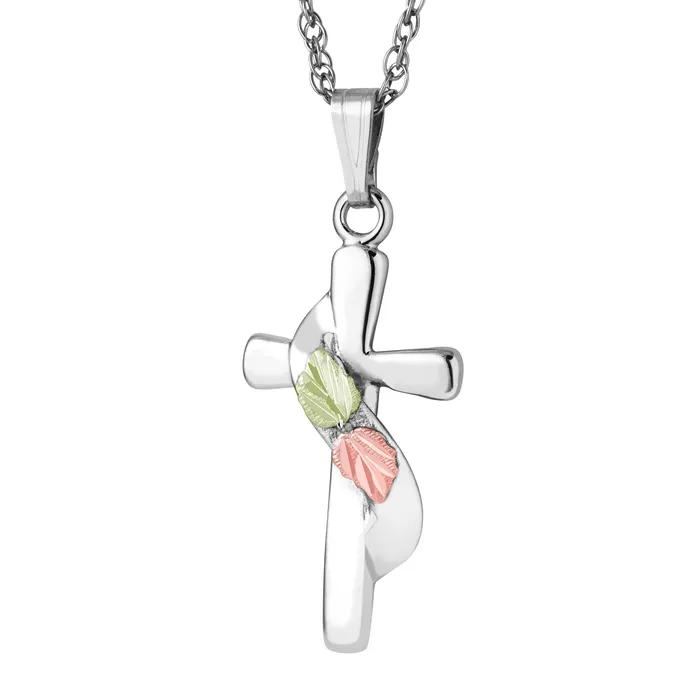 Necklaces TR Jewelry Concepts Landstroms Black Hills Gold Silver Cross and Sash Pendant