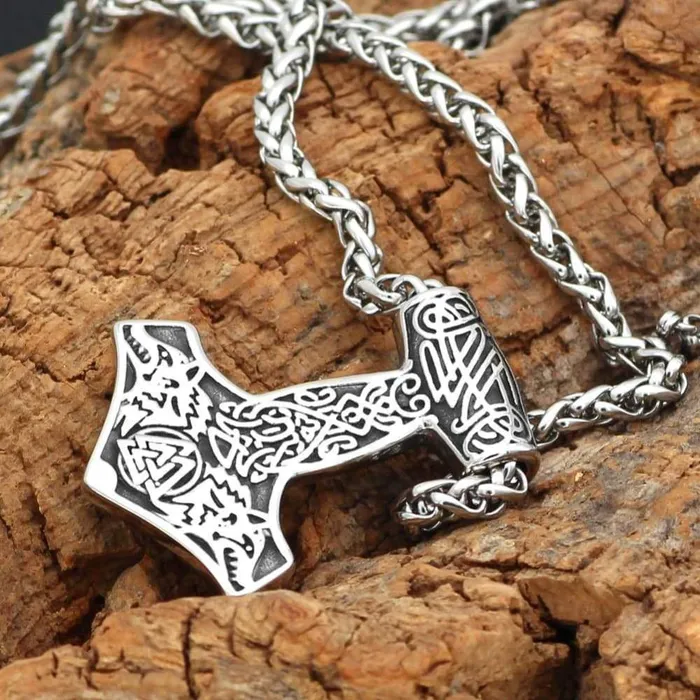 Necklaces Valhalla Vikings Thor Hammer Necklace Geri Freki