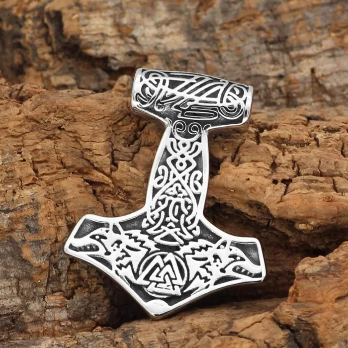 Necklaces Valhalla Vikings Thor Hammer Necklace Geri Freki