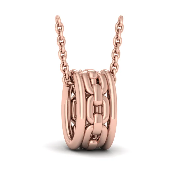 Shop IDC estore Necklaces Vlora Reina 14K Reverse Channel Set Link with Diamonds Pendant Necklace 01CTW