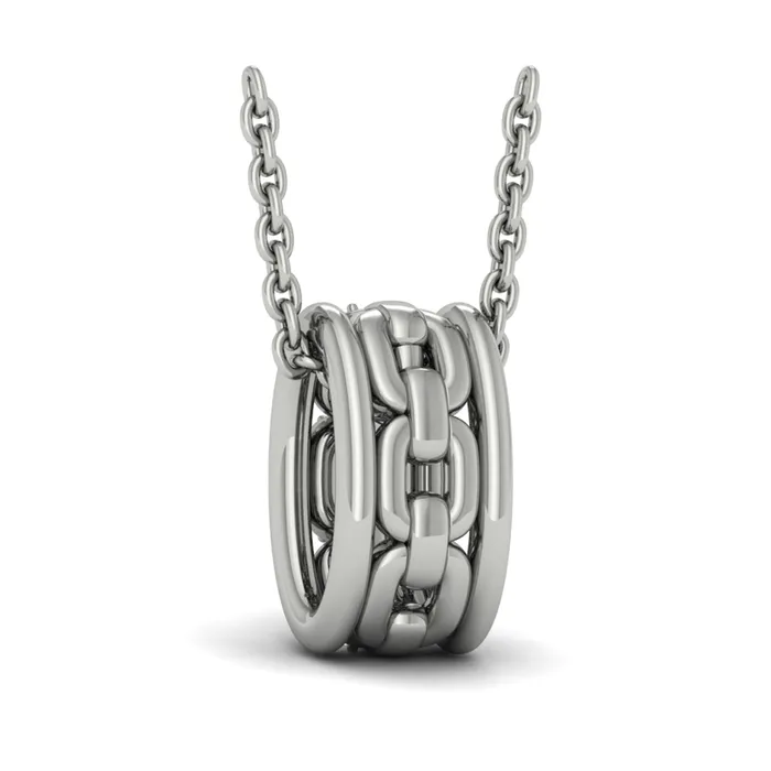 Shop IDC estore Necklaces Vlora Reina 14K Reverse Channel Set Link with Diamonds Pendant Necklace 01CTW