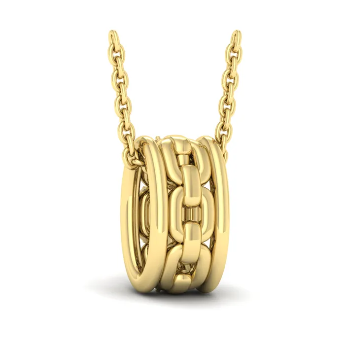 Shop IDC estore Necklaces Vlora Reina 14K Reverse Channel Set Link with Diamonds Pendant Necklace 01CTW