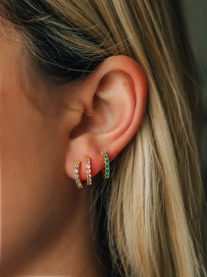 Sierra Winter Jewelry Karma Hoop Earrings Emerald Earrings