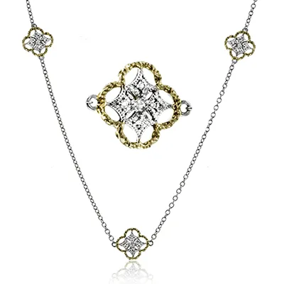 Simon G lp4553 TRELLIS NECKLACE IN 18K GOLD WITH DIAMONDS International Diamond Center Necklaces