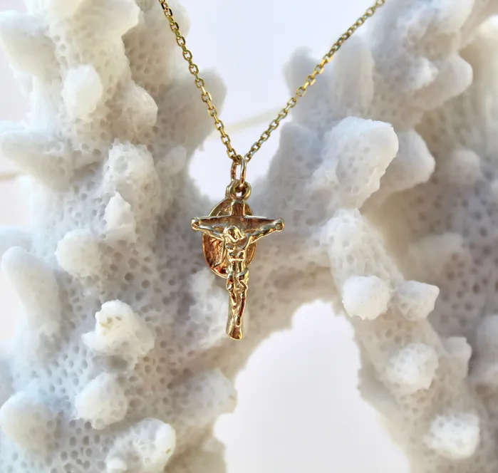 TheLittleCatholic Necklaces Miraculous Medal and Crucifix Necklace in 14k Gold