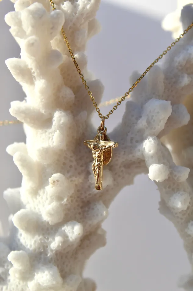 TheLittleCatholic Necklaces Miraculous Medal and Crucifix Necklace in 14k Gold