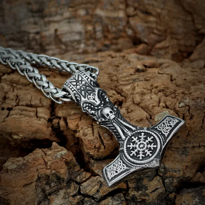 Thors Hammer Necklace Helmet of terror AE Necklaces