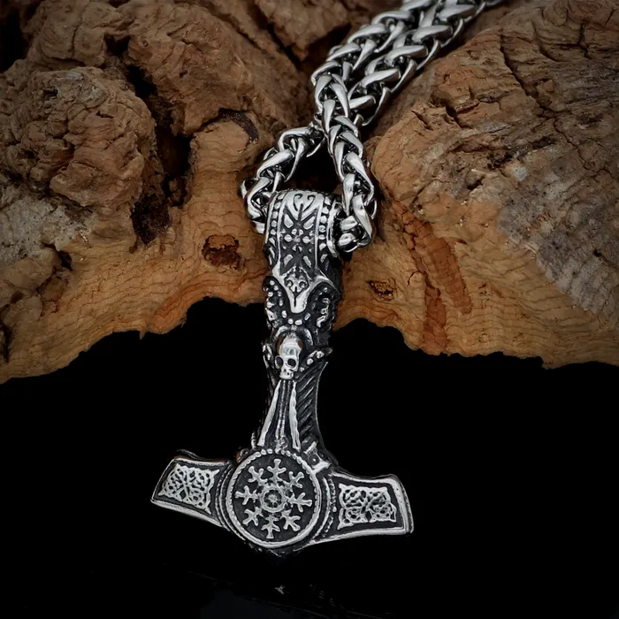 Thors Hammer Necklace Helmet of terror AE Necklaces